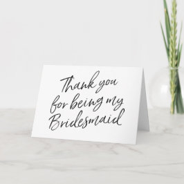 Met de hand geschreven "Bedankt dat je mijn bruids Bedankkaart