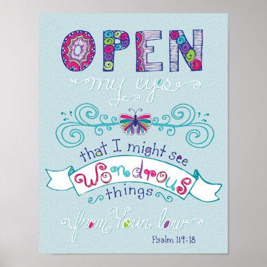 Met de hand geschreven Bijbel Verse Scripture Art  Poster (Voorkant)