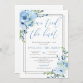 Met de hand geschreven blauwe bloem stak de knoop  kaart (Voorkant / Achterkant)