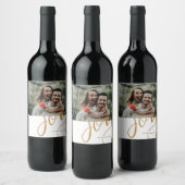 Met de hand geschreven blijdschap Aangepaste foto Wijn Etiket (Flessen)