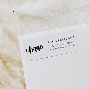 Met de hand geschreven Cheers keren het Adres Etik Etiket