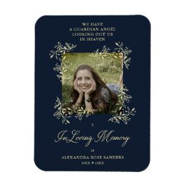 Met de Hand Geschreven Chic Bloemig Navy Trouw Her Magneet