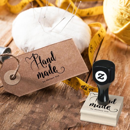 Met de Hand Geschreven door Script | Hart Naald Ca Rubberstempel