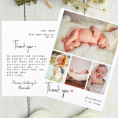 Met de hand geschreven foto collage baby shower da briefkaart