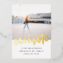 Met de hand geschreven foto gouden afstudeeraankon