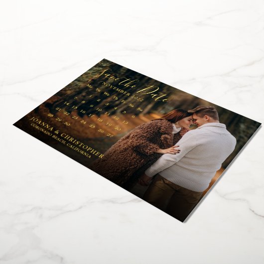  met de hand geschreven foto Opslaan Datum Folie Uitnodiging (Gedraaid)