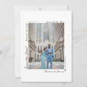 Met de hand geschreven foto save the date kaart (Voorkant)