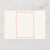 Met de hand geschreven Franse roze en groene huwel Informatiekaartje (Achterkant)