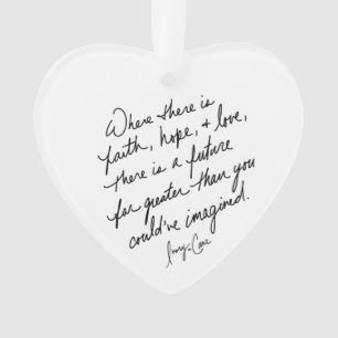 Met de hand geschreven geloof hoop en liefde spiri ornament