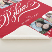 Met de hand geschreven geloof Kerstmis + Naam Foto Sherpa Deken (3/4)