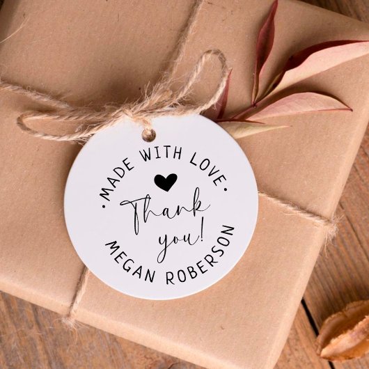 Met de hand geschreven Gemaakt met Liefde Hart Aan Zelfinktende Stempel