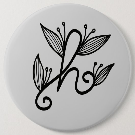 met de hand geschreven h ronde button 6,0 cm (Voorkant)