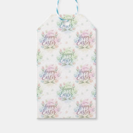 Met de hand geschreven Happy Easter Waterverf Cadeaulabel