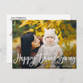 met de hand geschreven Happy Thanksgiving foto Bri Briefkaart (Voorkant / Achterkant)