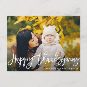 met de hand geschreven Happy Thanksgiving foto Bri Briefkaart