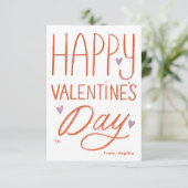 Met de hand geschreven Happy Valentine's Day Foto Kaart (Staand voorkant)