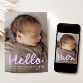 Met de hand geschreven Hello Lavendel Foto Collage Aankondiging