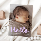 Met de hand geschreven Hello Lavendel Foto Collage Aankondiging