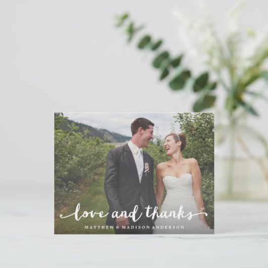 met de hand geschreven | Huwelijk Dank u Briefkaar Briefkaart (Staand voorkant)