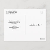 met de hand geschreven | Huwelijk Dank u Briefkaar Briefkaart (Achterkant)