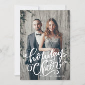 Met de hand geschreven Kerst Script Overlay Foto Feestdagenkaart (Voorkant)