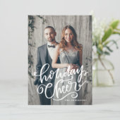 Met de hand geschreven Kerst Script Overlay Foto Feestdagenkaart (Staand voorkant)
