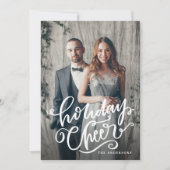 Met de Hand Geschreven Kerst Script Overlay Foto Feestdagenkaart (Voorkant)