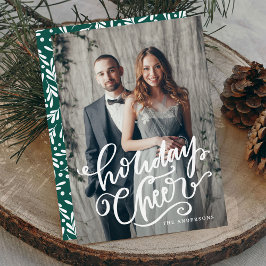 Met de Hand Geschreven Kerst Script Overlay Foto Feestdagenkaart