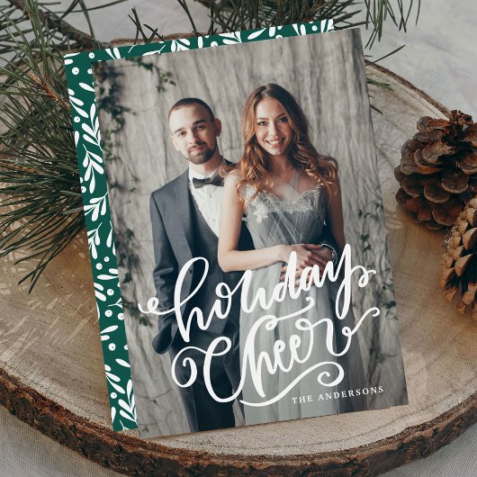 Met de Hand Geschreven Kerst Script Overlay Foto Feestdagenkaart