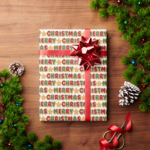 Met de hand geschreven Kerstmis peperkoekjes Cadeaupapier
