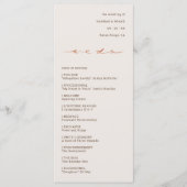 Met de Hand Geschreven Lettertype Huwelijk Programmakaart (Voorkant)