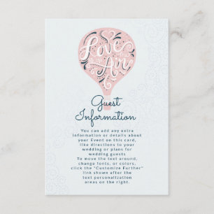 Met de Hand Geschreven Liefde Roze Huwelijksinform Informatiekaartje