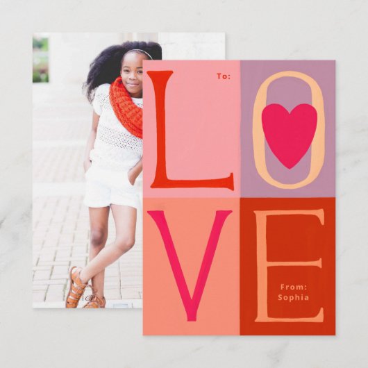 Met de hand geschreven LOVE-brieven Valentijnsfoto Kaart (Voorkant / Achterkant)