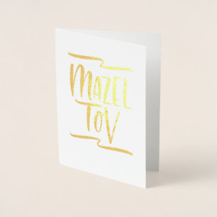 Met de hand geschreven Mazel Tov Gefeliciteerd Folie Kaarten