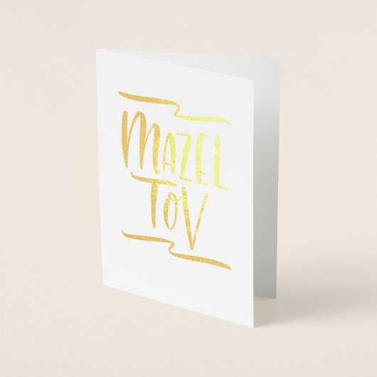 Met de hand geschreven Mazel Tov Gefeliciteerd Folie Kaarten (Voorkant)
