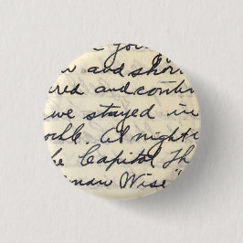 Met de hand geschreven met liefde ronde button 3,2 cm