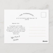 Met de hand geschreven moderne baby shower bedank  briefkaart (Achterkant)