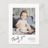 Met de hand geschreven moderne baby shower bedank  briefkaart (Voorkant)