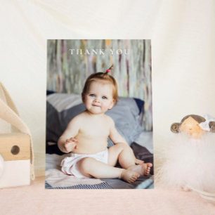 Met de hand geschreven moderne baby shower bedank  briefkaart