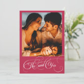 Met de hand geschreven monogram Viva Magenta foto  Kaart (Staand voorkant)