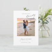 Met de hand geschreven mos save the date (Staand voorkant)