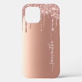 Met de hand geschreven naam Rose Gold Metal Glitte Case-Mate iPhone Case (Achterkant)