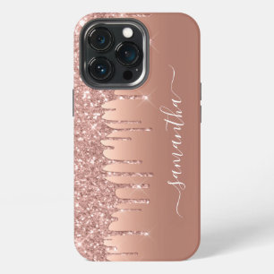 Met de hand geschreven naam Rose Gold Metal Glitte iPhone 13 Pro Hoesje