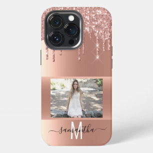 Met de hand geschreven naam Rose Gold Metal Glitte iPhone 13 Pro Hoesje