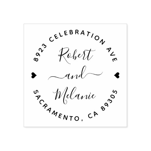 Met de hand geschreven Names Wedding Return-adres Rubberstempel (Afrduk)