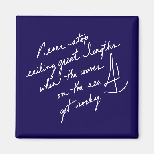 Met de hand geschreven nooit stoppen met Spirituee Magneet (Voorkant)