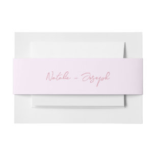 Met de Hand Geschreven Roze Retro Calligraphy Boho Uitnodigingen Wikkel