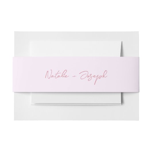 Met de Hand Geschreven Roze Retro Calligraphy Boho Uitnodigingen Wikkel (Voorkant Voorbeeld)