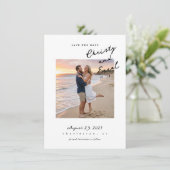Met de hand geschreven save the date (Staand voorkant)