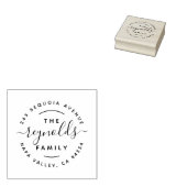 met de hand geschreven schrift | Achternaam Retour Rubberstempel (Gestempeld)